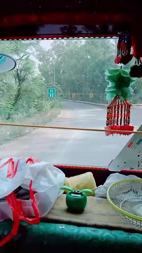 Colorful Window Decorations from a Moving Vehicle