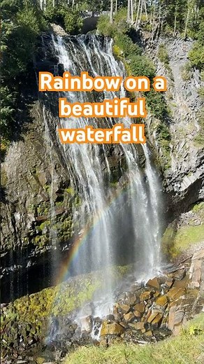 Magical Rainbow Over a Waterfall #naturephotography #love #rainbow #waterfall #mountains #nature