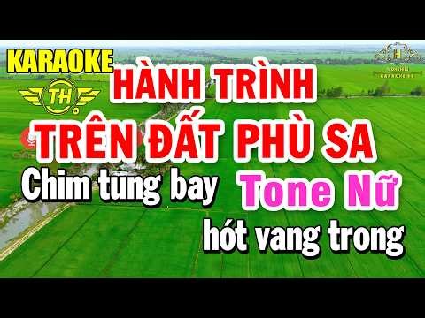 Hành Trình Trên Đất Phù Sa Karaoke Tone Nữ ( A#m ) Nhạc Sống Dễ Hát | Trọng Hiếu