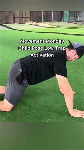 ✅ Child’s Pose with Low Trap Activation promotes thoracic extension