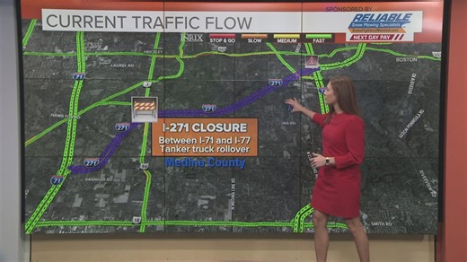 Traffic alert: I-271 closed in both directions in Medina County due to tanker truck rollover, Hazmat on scene
