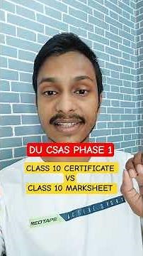 class 10 certificate vs marksheet kya hote h difference- du csas phase 1 #delhiuniversity