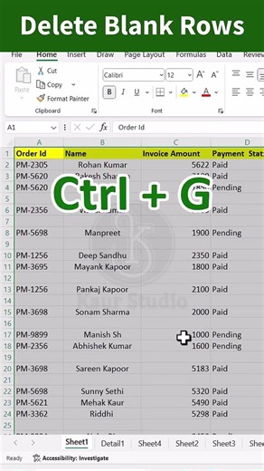 Delete Bulk Rows in Seconds of MS Excel #excel #tricks