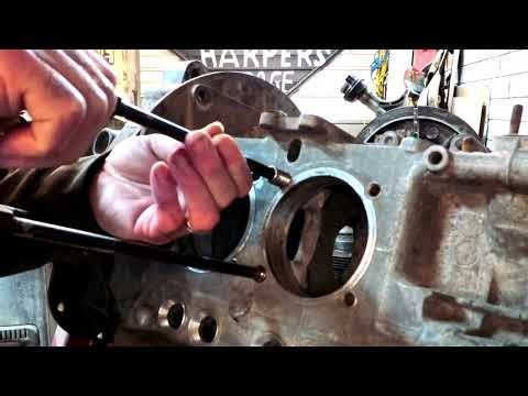 Fitting case savers to a VW engine.