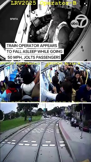 San Francisco morning commuters were taken for an unexpectedly wild ride after their train operator appeared to fall asleep at the controls. Passengers were seen in security video footage obtained by ABC News screaming, with some even jolted from their seats and others slamming into the train's wall. | ABC7