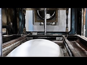 Large vacuum forming making process. An old factory in Japan.
