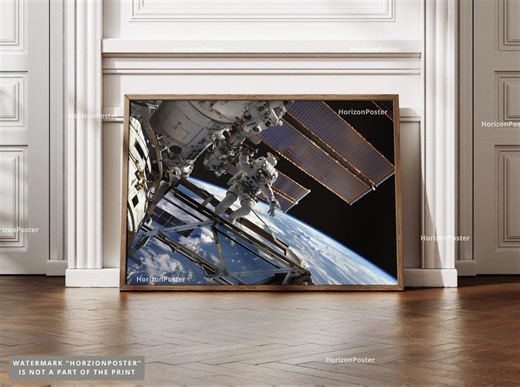 Spacewalk Poster, ISS Space Station Wall Art, NASA Astronaut Print, Space Decor, Earth From Space, Astronomy Artwork, Sci Fi Wall Art - Etsy