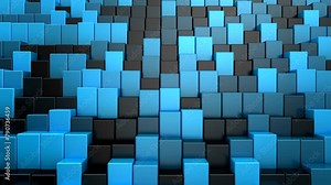 Background of Cubes. Abstract motion, loop, two color, 3d rendering, 4k resolution