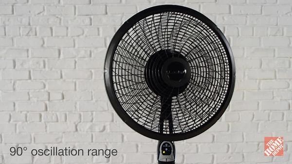 Lasko Cyclone 18 in. 3 Speed Oscillating Pedestal Fan for Home in Black with Adjustable Height, 4-Hour Timer and Remote 1843