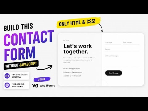 Working Contact Form Using ONLY HTML & CSS (No JS)