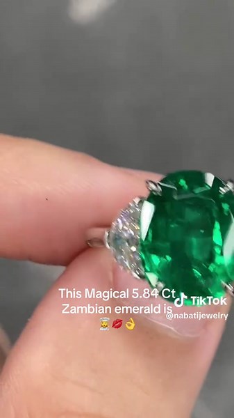 POV: you just found the emerald that actually speaks to you💚 Hand crafted here in the Heart of New York City - this remarkable 5.84 Ct Zambian emerald & 1.2 Ct E Vs Natural diamond ring we just finished is just jewelry it’s set , history & science - in motion (Available AGL Certified) #emeraldring #emeraldengagementring #engagementring #statementring #ringstack