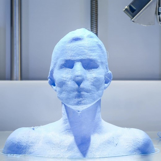 32K views · 241 reactions | The 3D printing process builds a three-dimensional object from a computer-aided design (CAD) model, usually by successively adding material layer by layer. This process is called additive manufacturing.  This bust is being printed with PLA (Polylactide Acid), a biodegradable and bioactive thermoplastic aliphatic polyester derived from renewable resources such as corn starch, cassava roots, or sugarcane. #TechnologyThursday  | Science Channel | Facebook