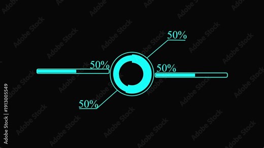 Infographic 30 Percent Distribution Chart with Four Equal Sections on Black Background four sections
