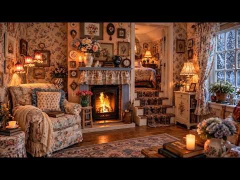 🔴After a Long Day, This Fire Is All You Need | Fireplace Crackling & Snowfall for Deep Sleep ❄️🔥