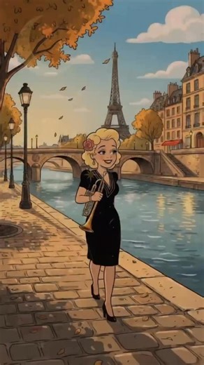 Another amazing animation by Michael Andrew . Listen to my song Angels over Paris. Can you name what ”tune” I’m referring to in the lyrics? It’s my all time favourite music Gunhild Carling quartet with strings feat: @budwaydavid piano, @danielglassdrums, @bentriesch bass, Budapest string Orchestra | Gunhild Carling
