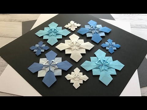 折り紙 1枚で雪の結晶 折り方 Origami Snowflake tutorial（NiceNo1）