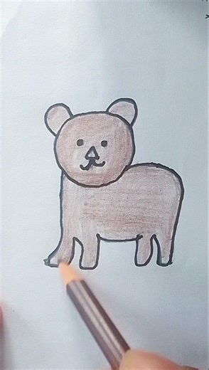 Cute Bear Drawing in 15 Seconds 🐻 | Satisfying Pencil Art #Shorts