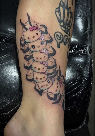 Unique Hello Kitty Centipede Tattoo Ideas