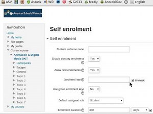 How to set up a self-enrollment key for your course on Moodle