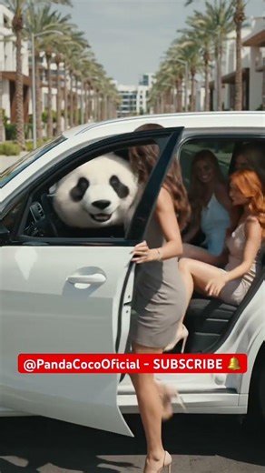 Panda Coco Oficial Arrives… and the Ladies Rush In 😂🐼🚗