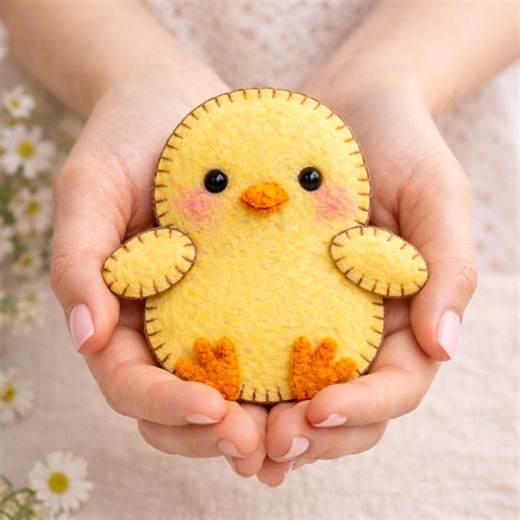 Felt Chick PDF Sewing Pattern, Easter Chick Ornament Pattern, DIY Felt Easter Decoration, Cute Chick Plush Tutorial - Etsy