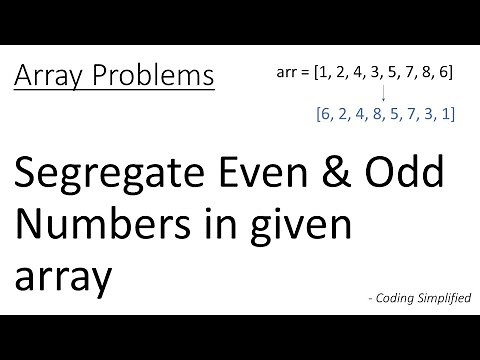 Array - 52: Segregate Odd & Even Numbers in given Array