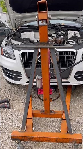 Backyard Outdoor Off-road engine hoist modification removing engines in gravel driveway lift picker