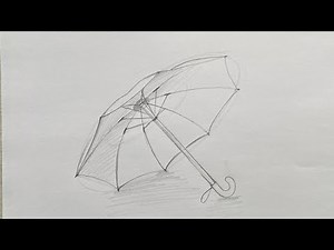 How to draw an umbrella step by step