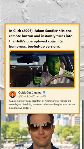 Click 2006 Adam Sandler Hits Button and Turns Into the Hulks Unemployed Cousin