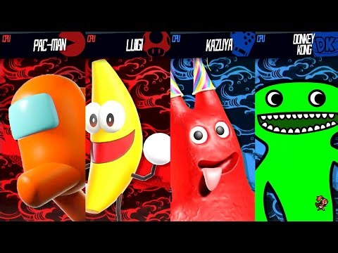 Crewmate & Dancing Banana Vs Jumbo Josh & Banban - Requested Smash Battle