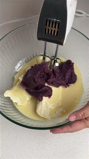 Homemade Ube Cheese Ice Cream