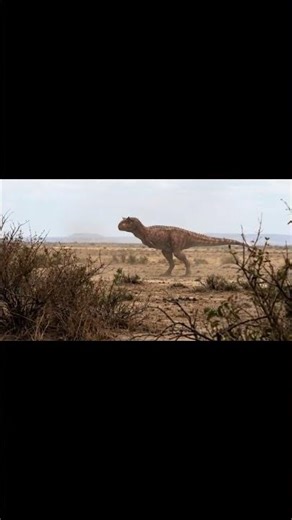 A Distant Observation of Carnotaurus Standing on an Open Plain