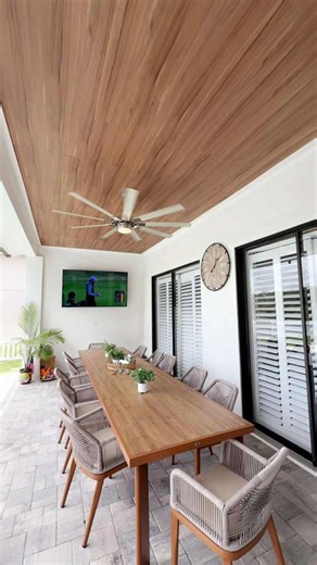 Bring warmth and elegance to your space 🌿 Our composite ceiling gives you the beauty of wood — without the hassle. 💡 Waterproof, maintenance-free, and built to last. 👉 Experience the quality today! | Composite Lumber Supply