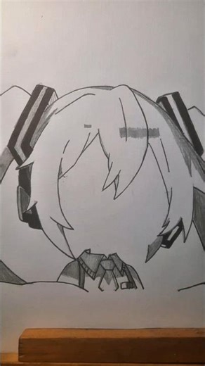 Drawing Hatsune Miku Face Sketch Chibi Cute Easy #shorts #hatsunemiku #vocaloid