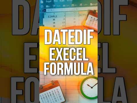 Excel me DOB se age nikalne ke liye sabse sahi formula DATEDIF #Excel#excelformula #DateIF