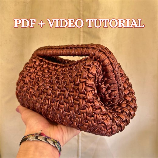 Crochet Clutch Bag Pattern + Video Tutorial, Covered Click Clack Frame Handbag, Beginner Friendly PDF Download - Etsy