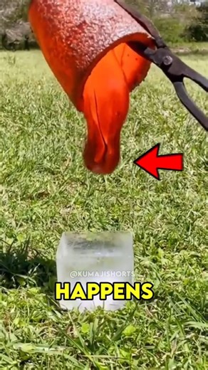 What really happens when lava meets ice? 🌋❄️
