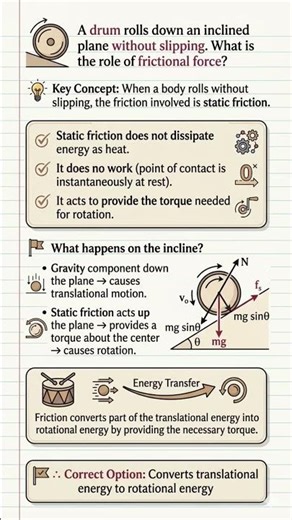Static Friction in Converting Translational Energy to Rotational Energy During Pure Rolling