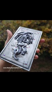 Dragon journal. Made with polymer clay and Swarovski crystals. https://makoslacreations.com/?setCurrencyId=2 | Artistic Jewelry | Facebook