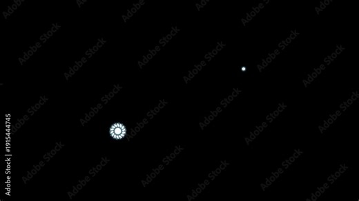 Firework circle pop up burst animation with bright line rays on black background for celebration intros and smooth graphic spark trails