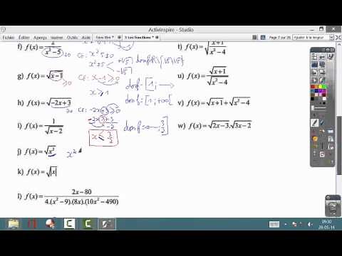 Domaine de définition d'une fonction exercices
