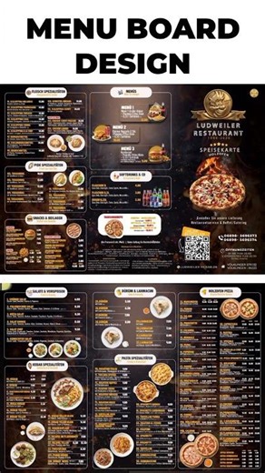 Animated Menu Board Design | Eye-Catching Motion Menu Display | Trifold Menu Design