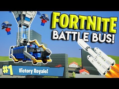LEGO FORTNITE BATTLE BUS GETS DESTROYED BY FALCON HEAVY! - Brick Rigs Gameplay Challenge & Creations