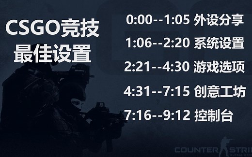 csgo最佳游戏设置教学(外设 全局设置 创意工坊 控制台)