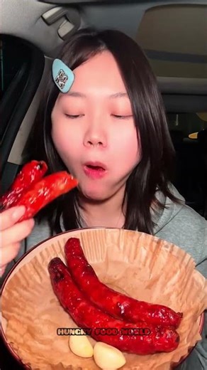 Crispy Chicken Sausage Eating 🤤😋 #mukbang #mukbanghorfun #koreanfood #food #eating