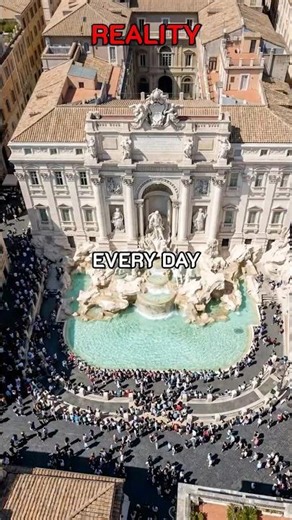 Expectation vs Reality at the Trevi Fountain 🇮🇹 #travel #explore #adventure #europe #rome #italy