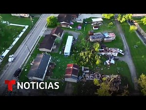 Vea la destrucción de un tornado en Texas y los daños de tormentas en el Centro | Noticias Telemundo