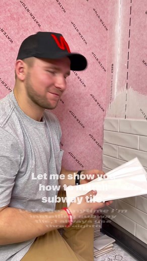206K views · 3.3K reactions | How to install subway tile. #diy #construction #homerenovation #contractor #realestate #hardwork #homeimprovement #work #tools #tileinstallation #homerenovation #bathroomremodel | Misha Panchishak | Facebook