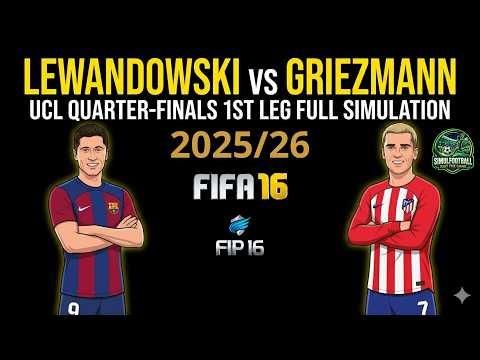 Barcelona vs Atletico Madrid | UCL 2026 Quarter-Final FIFA 16 Full Match (No Commentary)