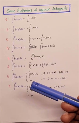 Definite Integral Rules class12. 🔥Very important Formulas integrals👍 #maths #integration